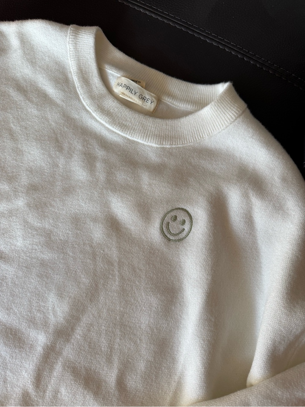Happily Grey Women's Cream Smiley Sweatshirt
